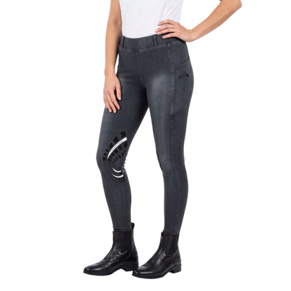 Equine Couture Ladies Soft Stretch Denim Riding Tights with Phone Pocket