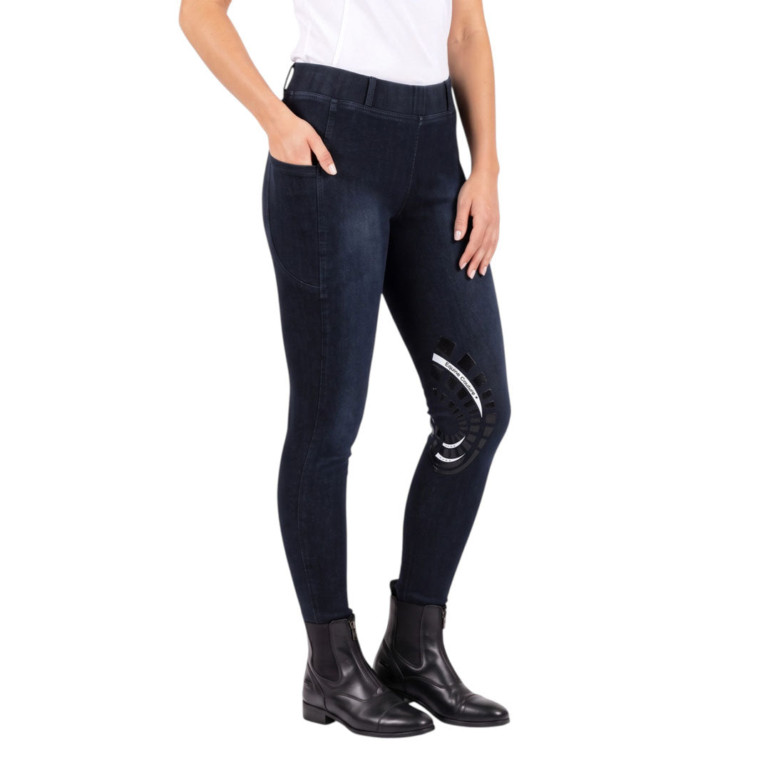 Equine Couture Ladies Soft Stretch Denim Riding Tights with Phone Pocket