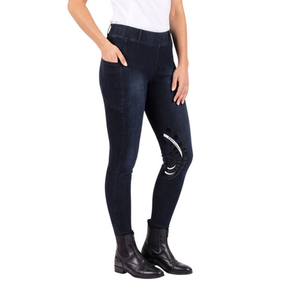 Equine Couture Ladies Soft Stretch Denim Riding Tights with Phone Pocket