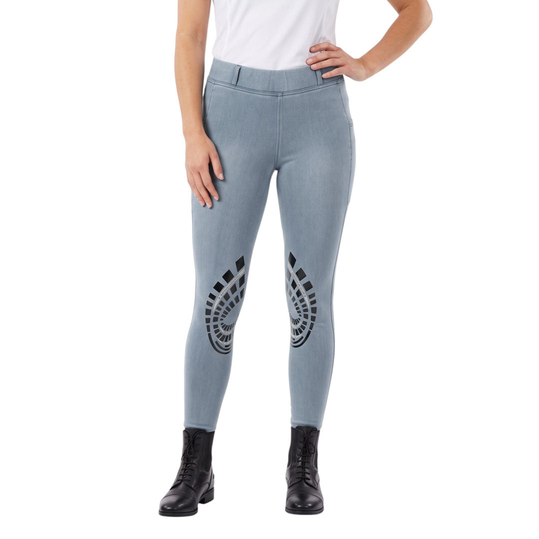 Equine Couture Ladies Soft Stretch Denim Riding Tights with Phone Pocket