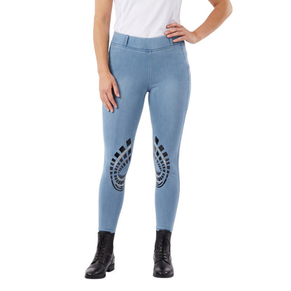 Equine Couture Ladies Soft Stretch Denim Riding Tights with Phone Pocket