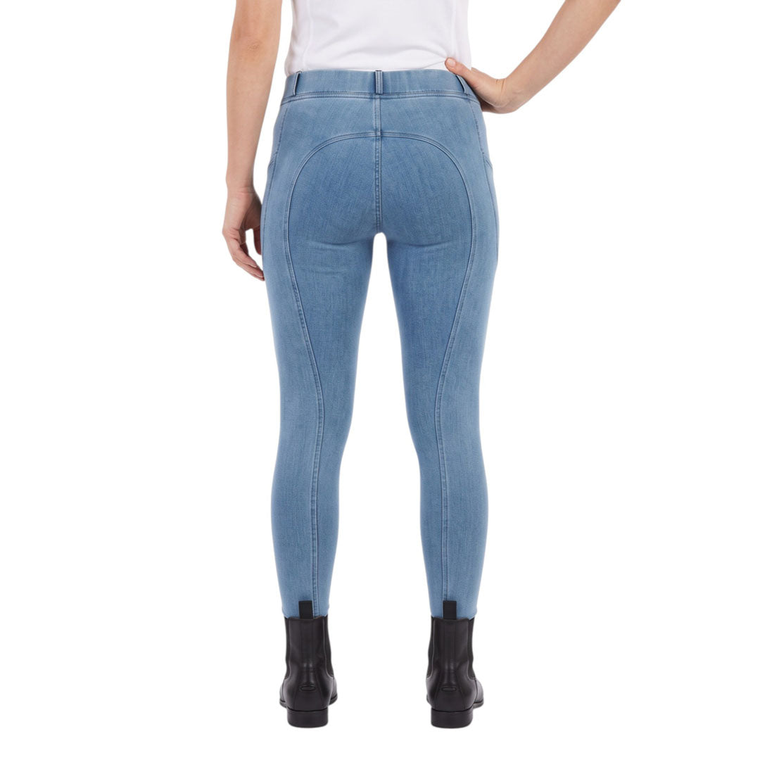 Equine Couture Ladies Soft Stretch Denim Riding Tights with Phone Pocket