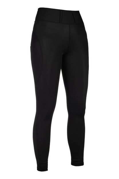 HKM Jil High Waist- Sil. Knee Patch Ladies Riding Leggings - Breeches.com