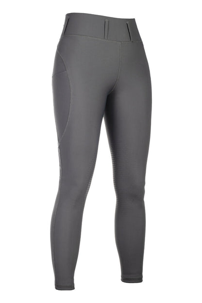 HKM Jil High Waist- Sil. Knee Patch Ladies Riding Leggings - Breeches.com