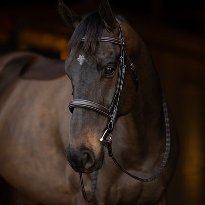 Henri de Rivel Pro Mono Crown Bridle with Padded Wide Noseband  with Laced Reins