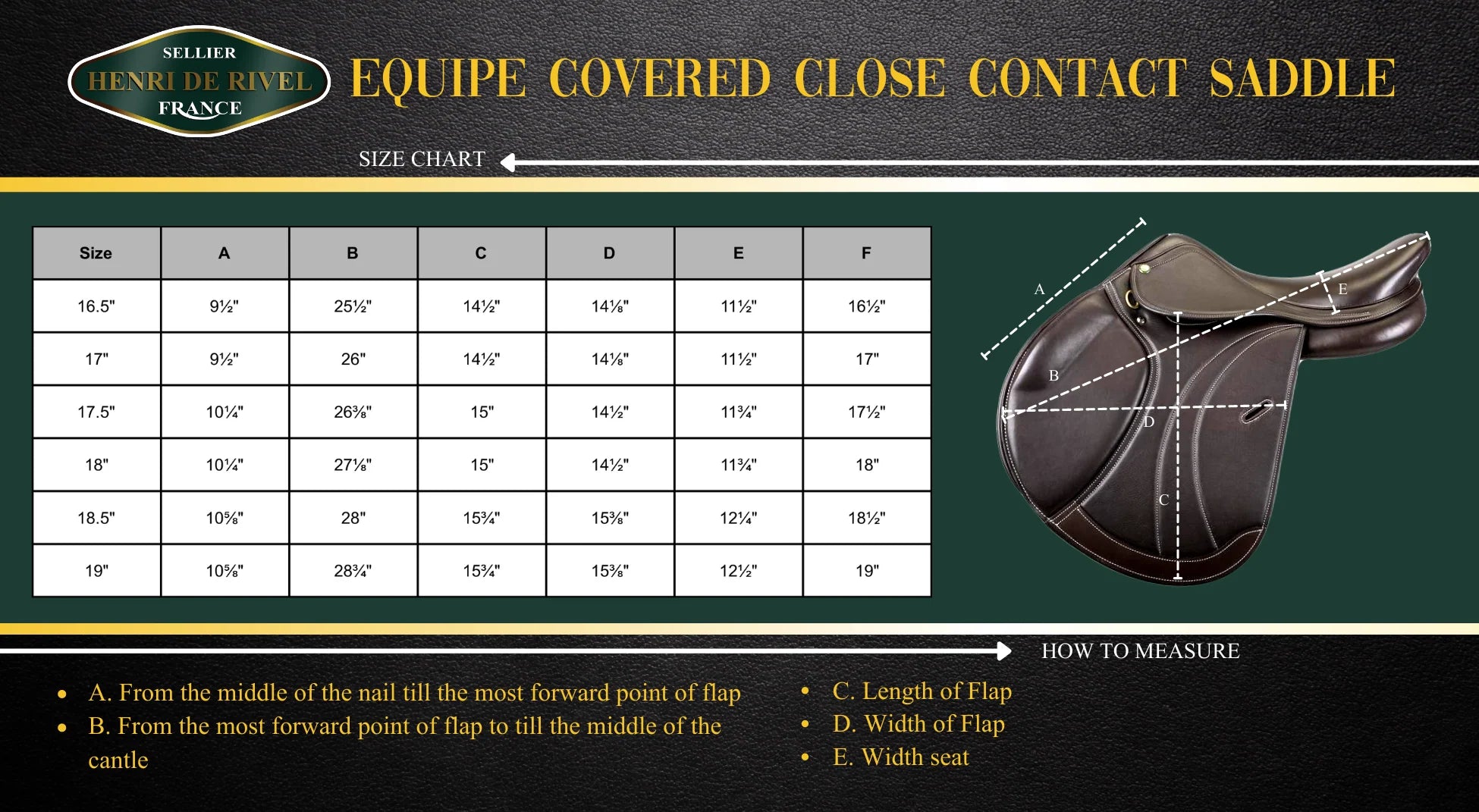 Henri de Rivel Millennium Covered Close Contact Saddle
