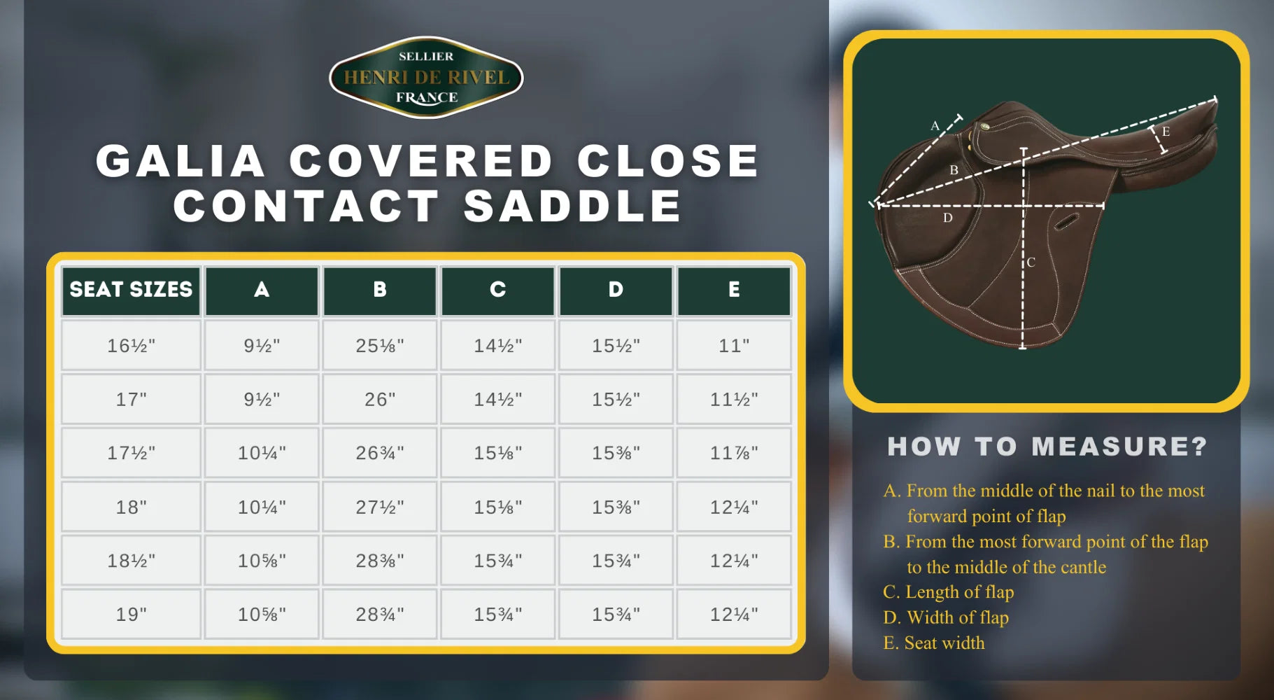 Henri de Rivel Galia Covered Close Contact Saddle