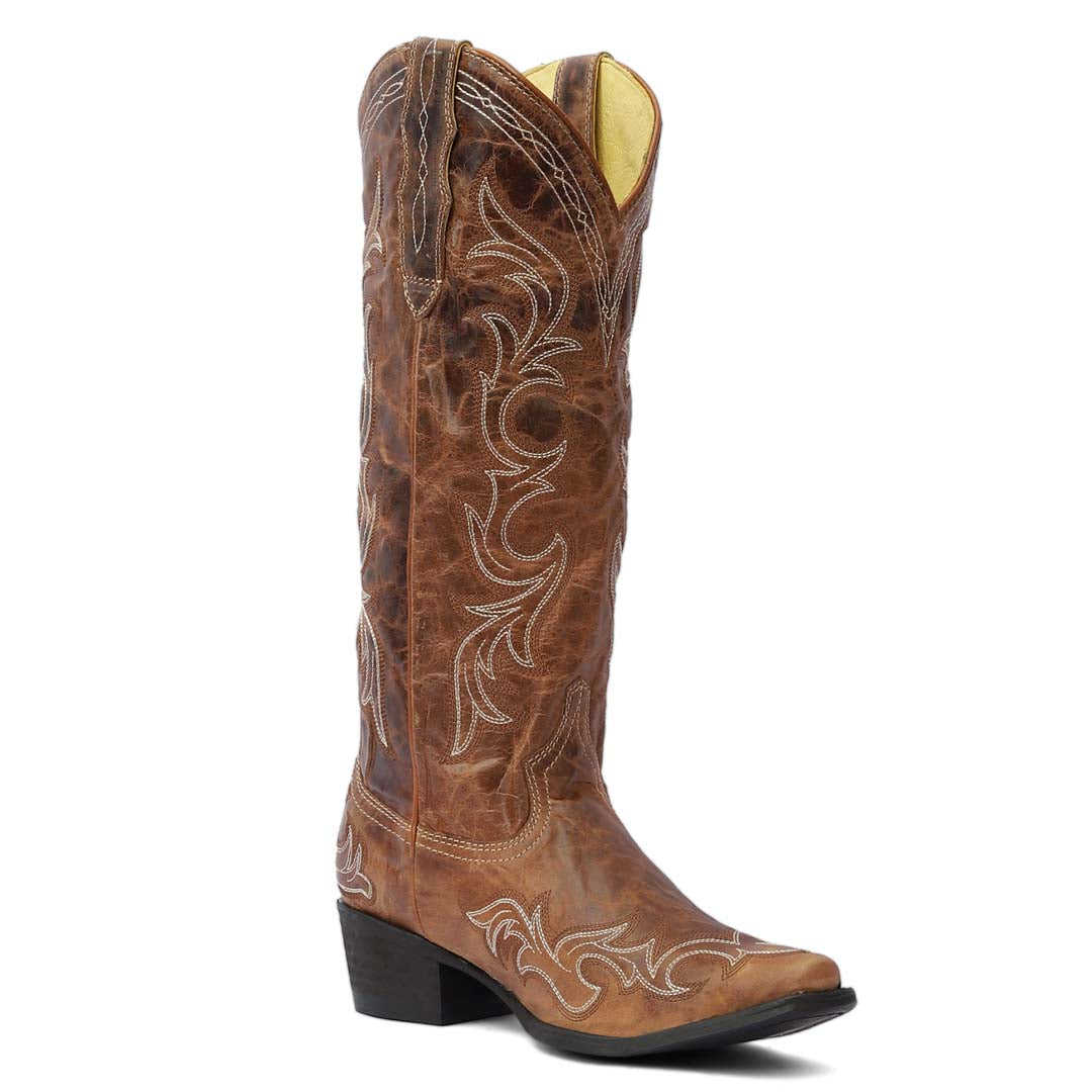 TuffRider Women Cody Embroidered Leather Snip Toe Western Boots