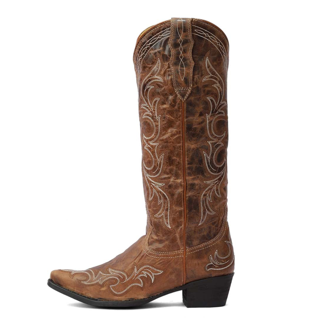 TuffRider Women Cody Embroidered Leather Snip Toe Western Boots