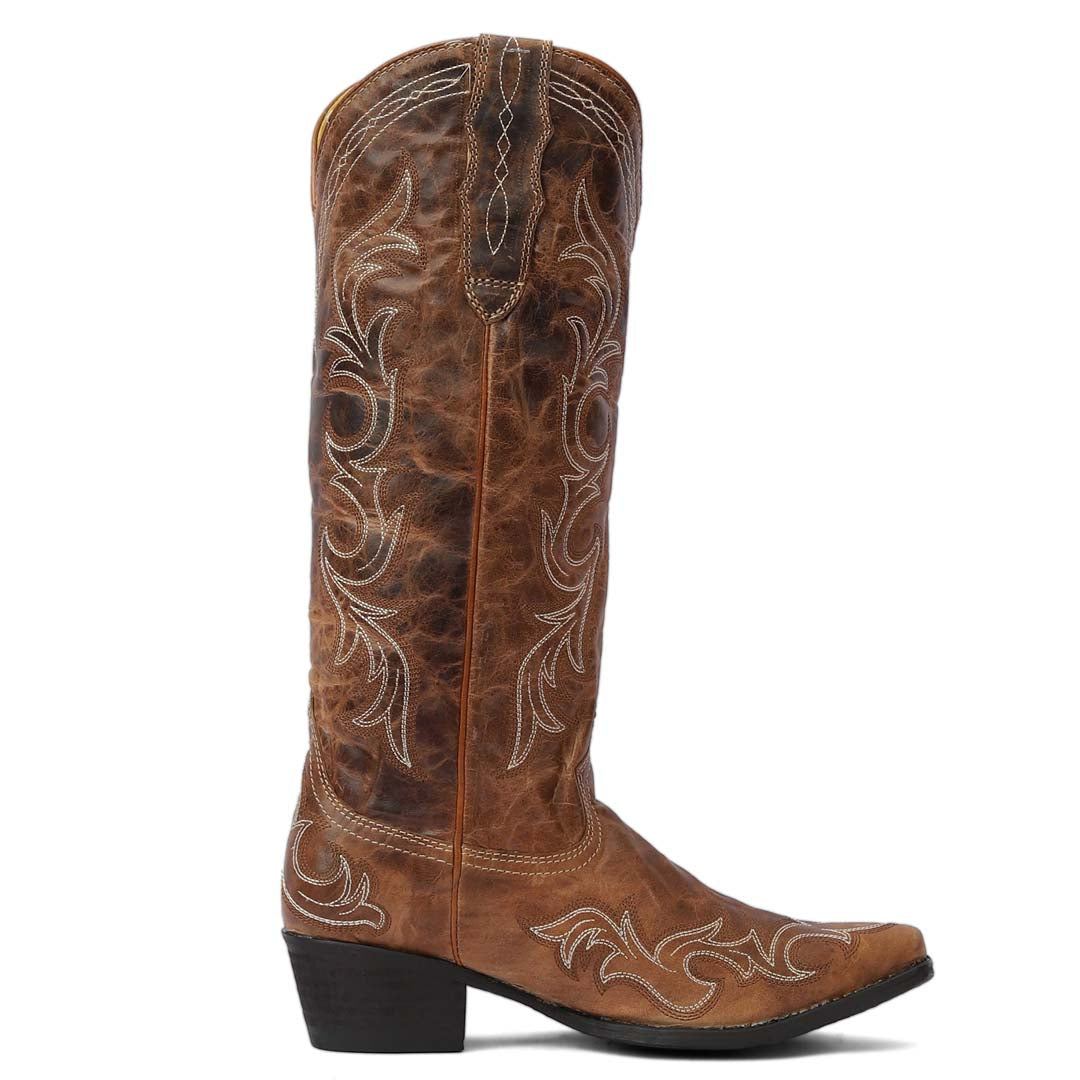 TuffRider Women Cody Embroidered Leather Snip Toe Western Boots