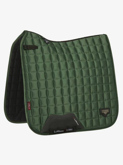 LeMieux Loire Classic Satin Dressage Square Saddle Pad-Hunter Green