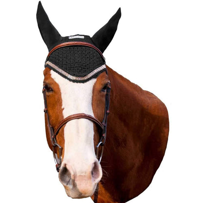 Equine Couture Fly Bonnet with Gold Chain
