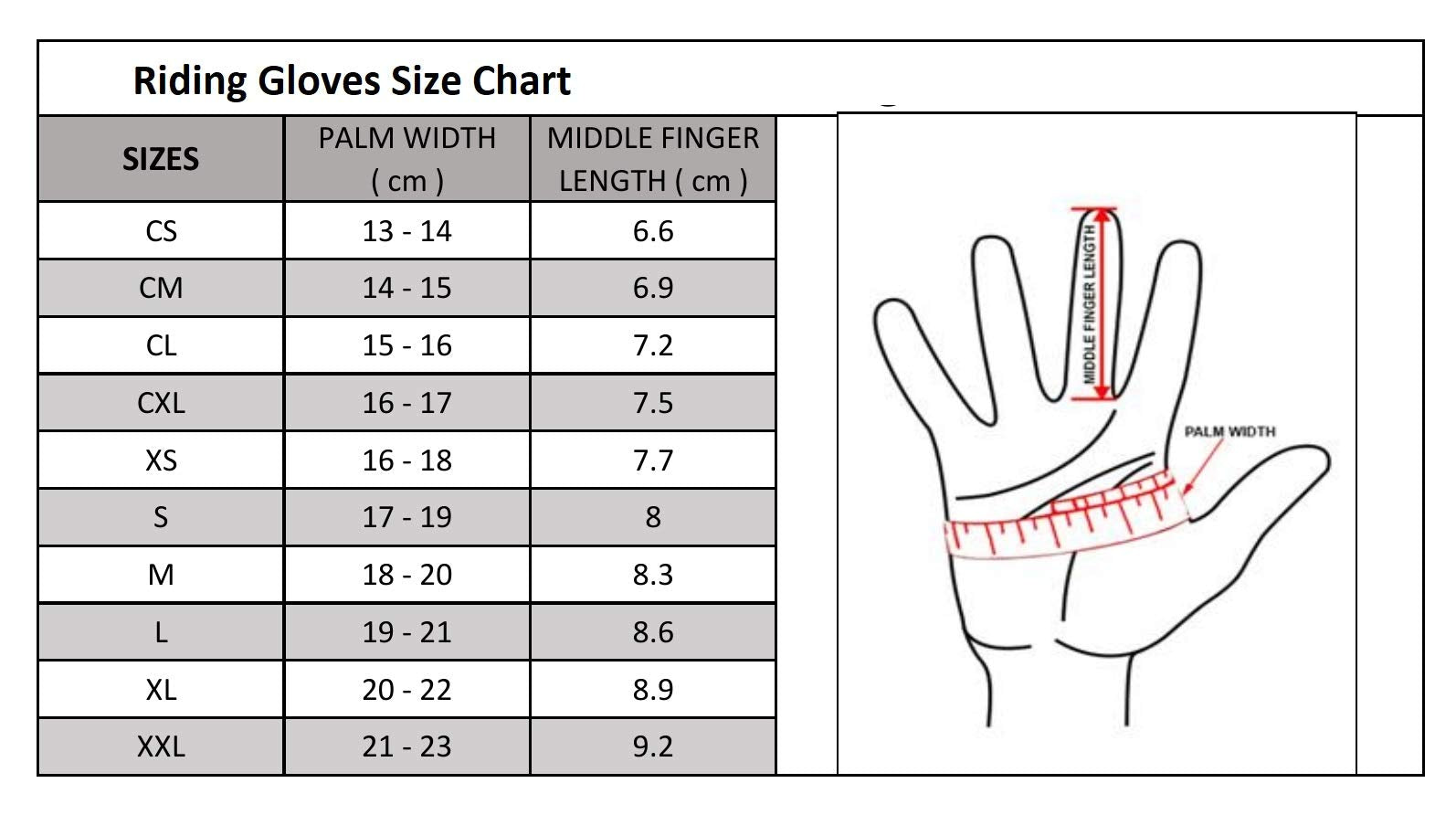 size chart
