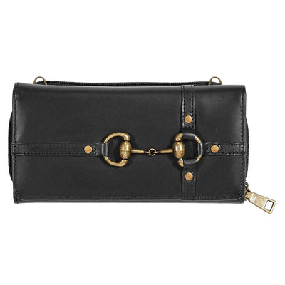AWST Int'l Snaffle Bit Leather Cross Body Wallet