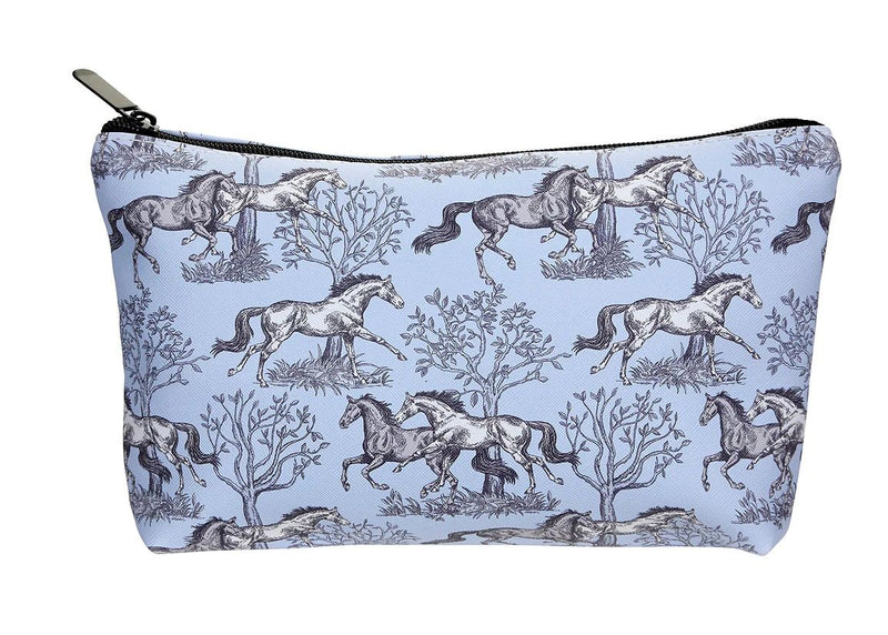 AWST Int'l "Lila" Blue Toile Medium Cosmetic Pouch