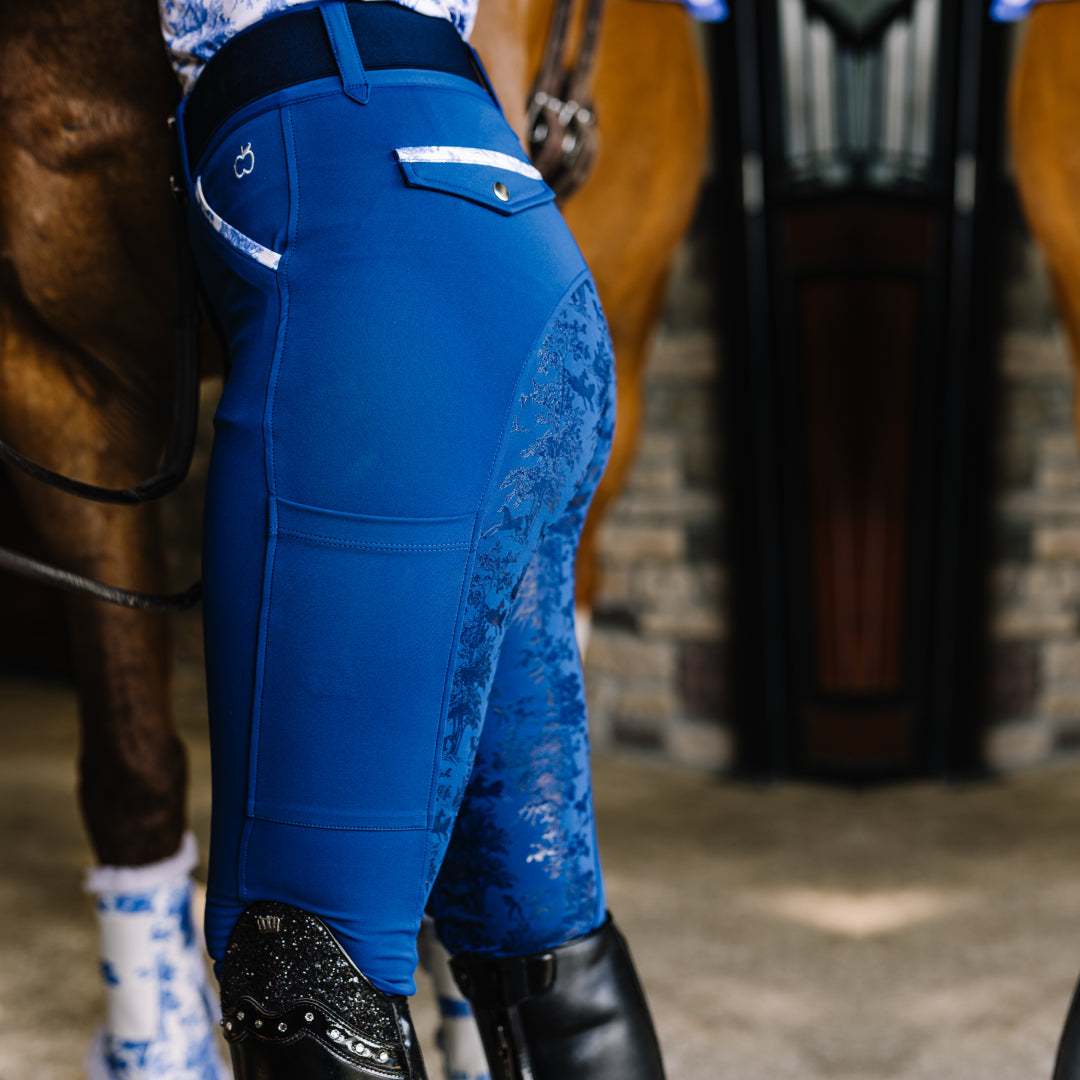 Dapplebay Equestrian Toile Compression Breeches-Navy