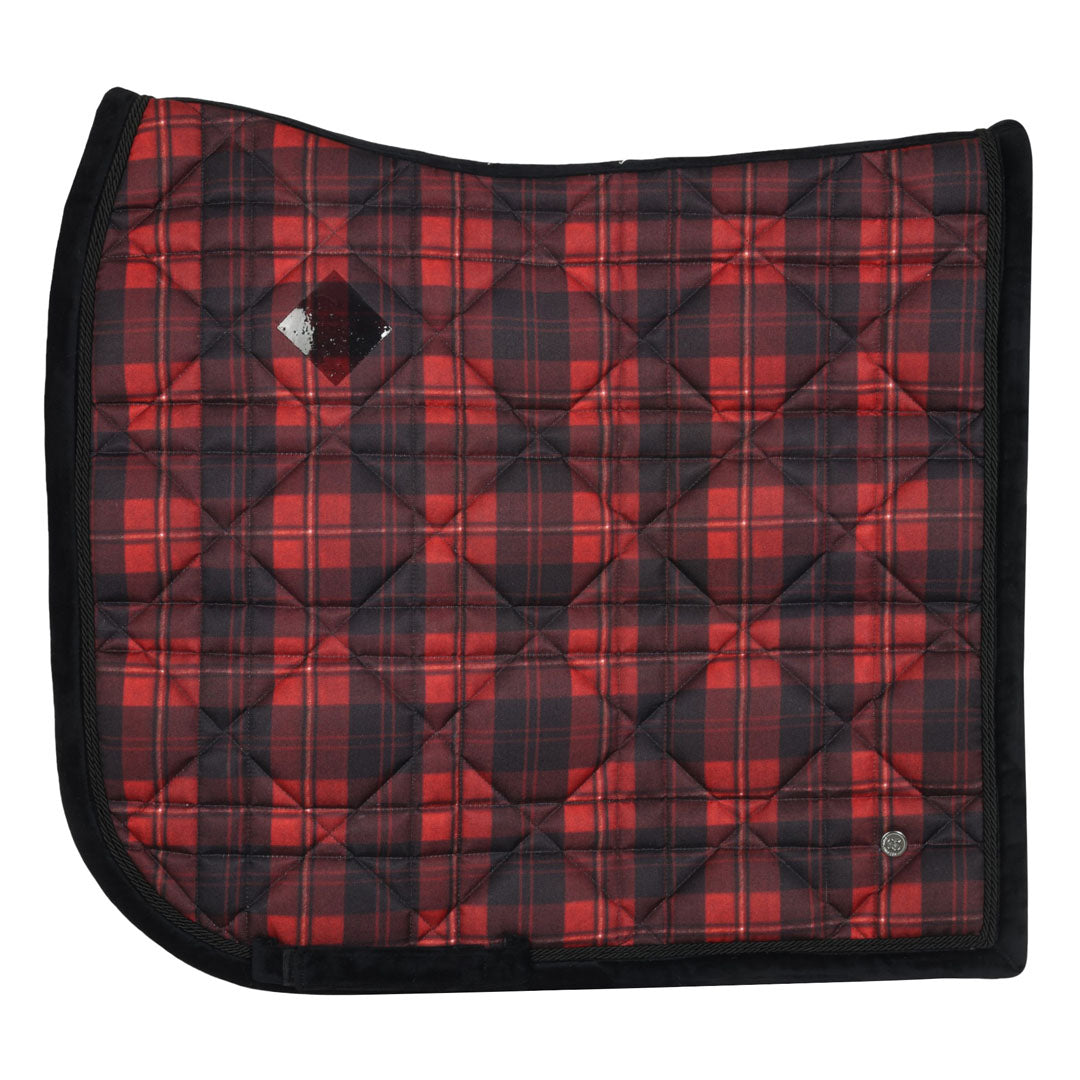 Dapplebay Holiday Plaid Dressage Saddle Pad-RED