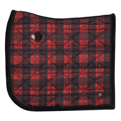 Dapplebay Holiday Plaid Dressage Saddle Pad-RED