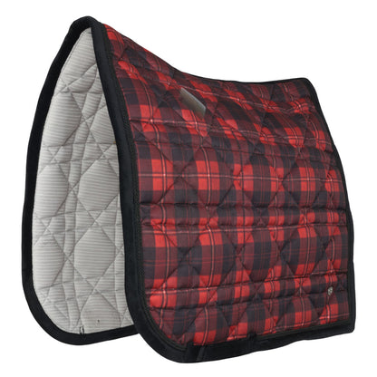 Dapplebay Holiday Plaid Dressage Saddle Pad-RED