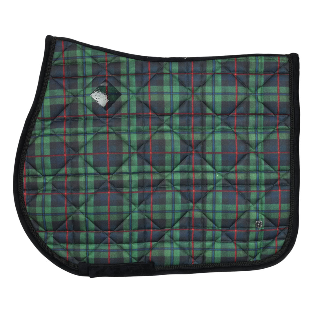 Dapplebay Holiday Plaid Jump Saddle Pad -GREEEN