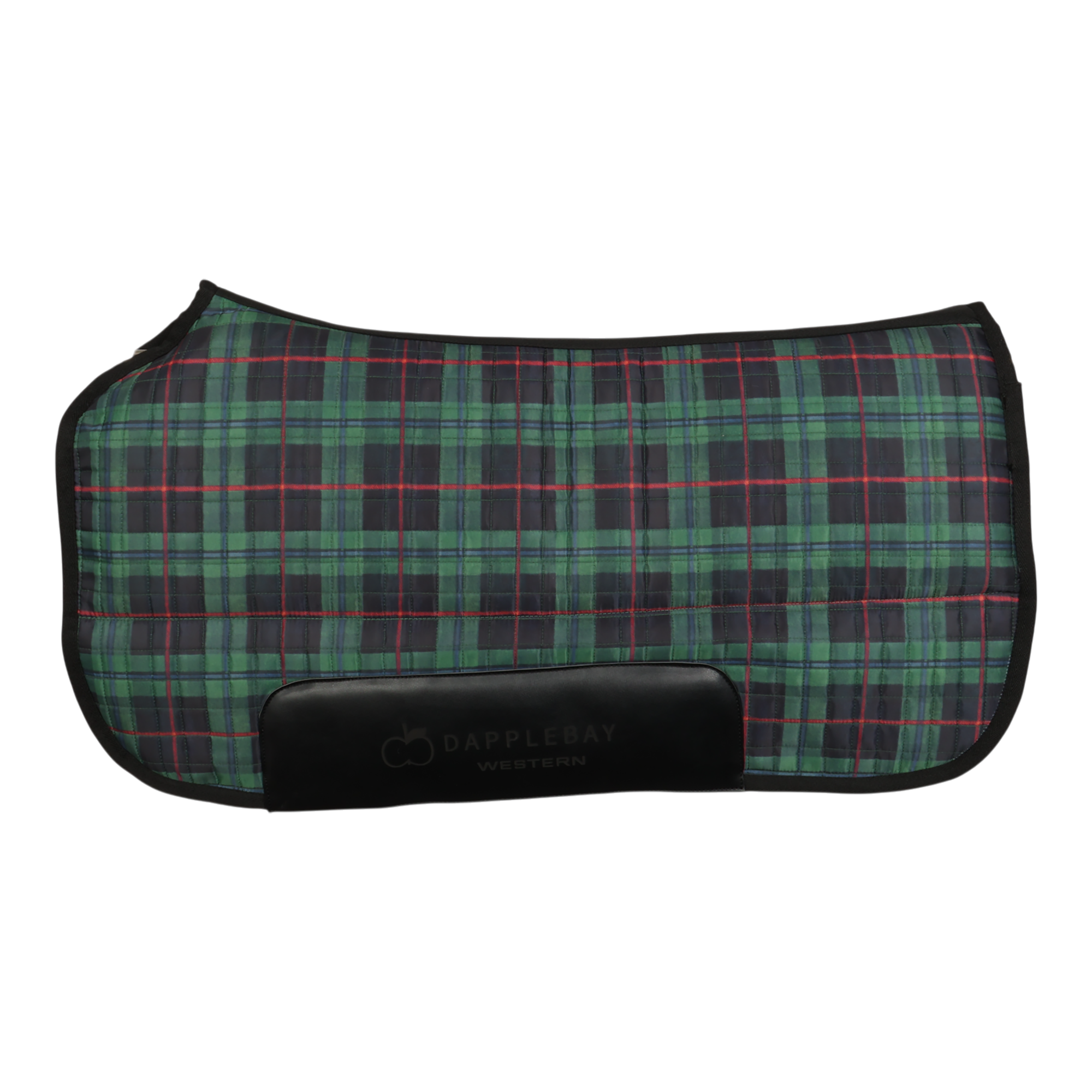 Dapplebay Holiday Plaid Western Saddle Pad - Green