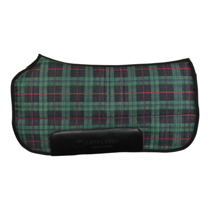 Dapplebay Holiday Plaid Western Saddle Pad - Green