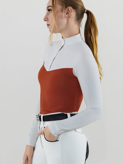 Dapplebay Lady 1/4 Zip LS Show Top-Rust