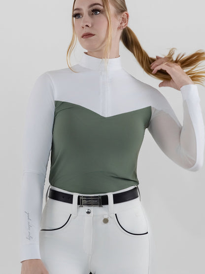 Dapplebay Lady 1/4 Zip LS Show Top-Rosemary