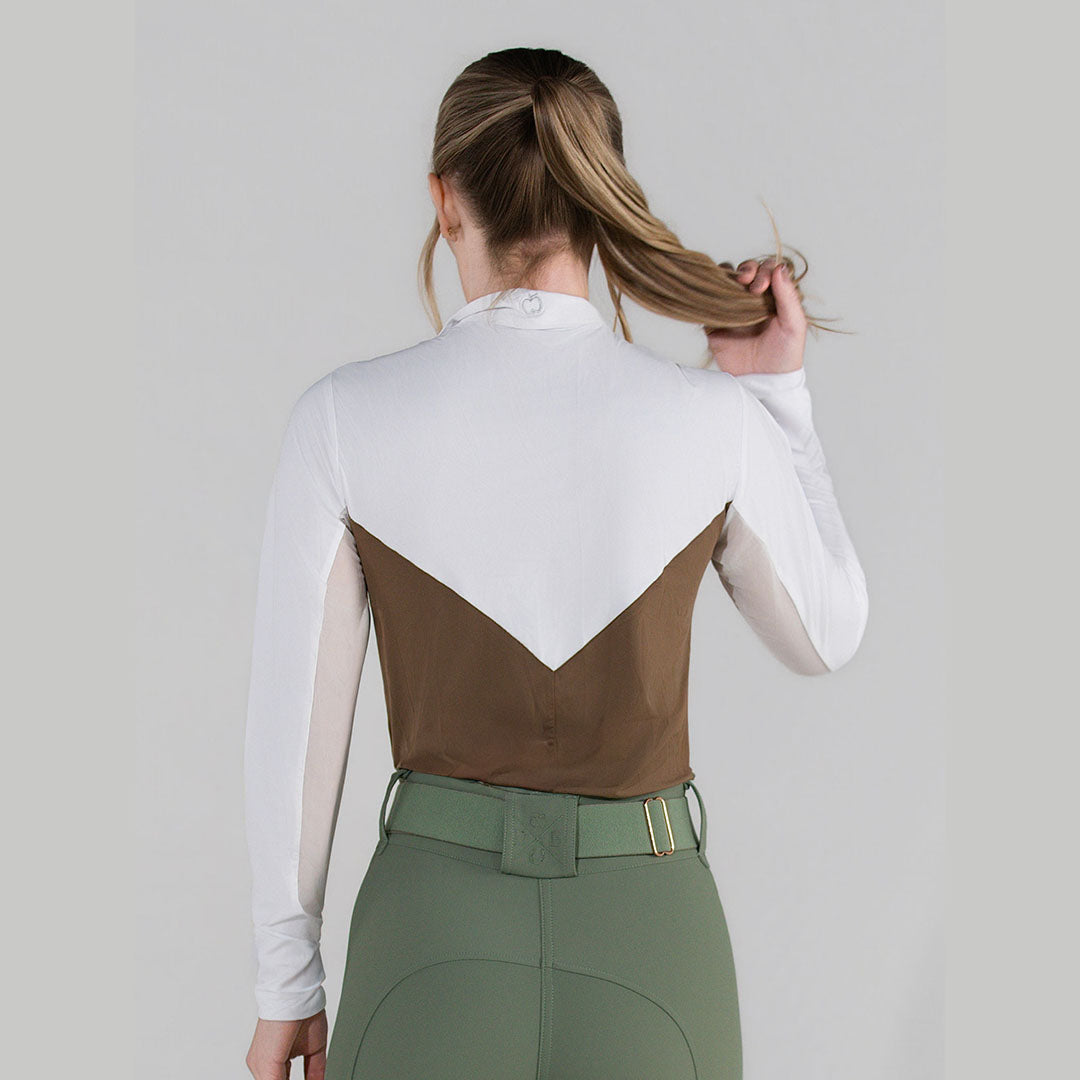 Dapplebay Lady 1/4 Zip LS Show Top-Chestnut