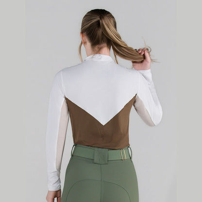 Dapplebay Lady 1/4 Zip LS Show Top-Chestnut