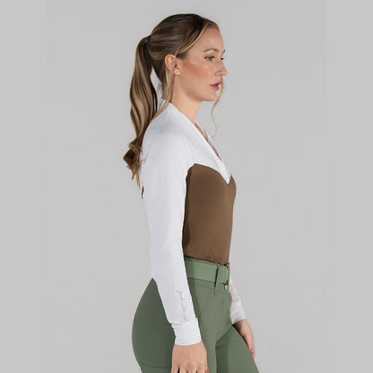 Dapplebay Lady 1/4 Zip LS Show Top-Chestnut