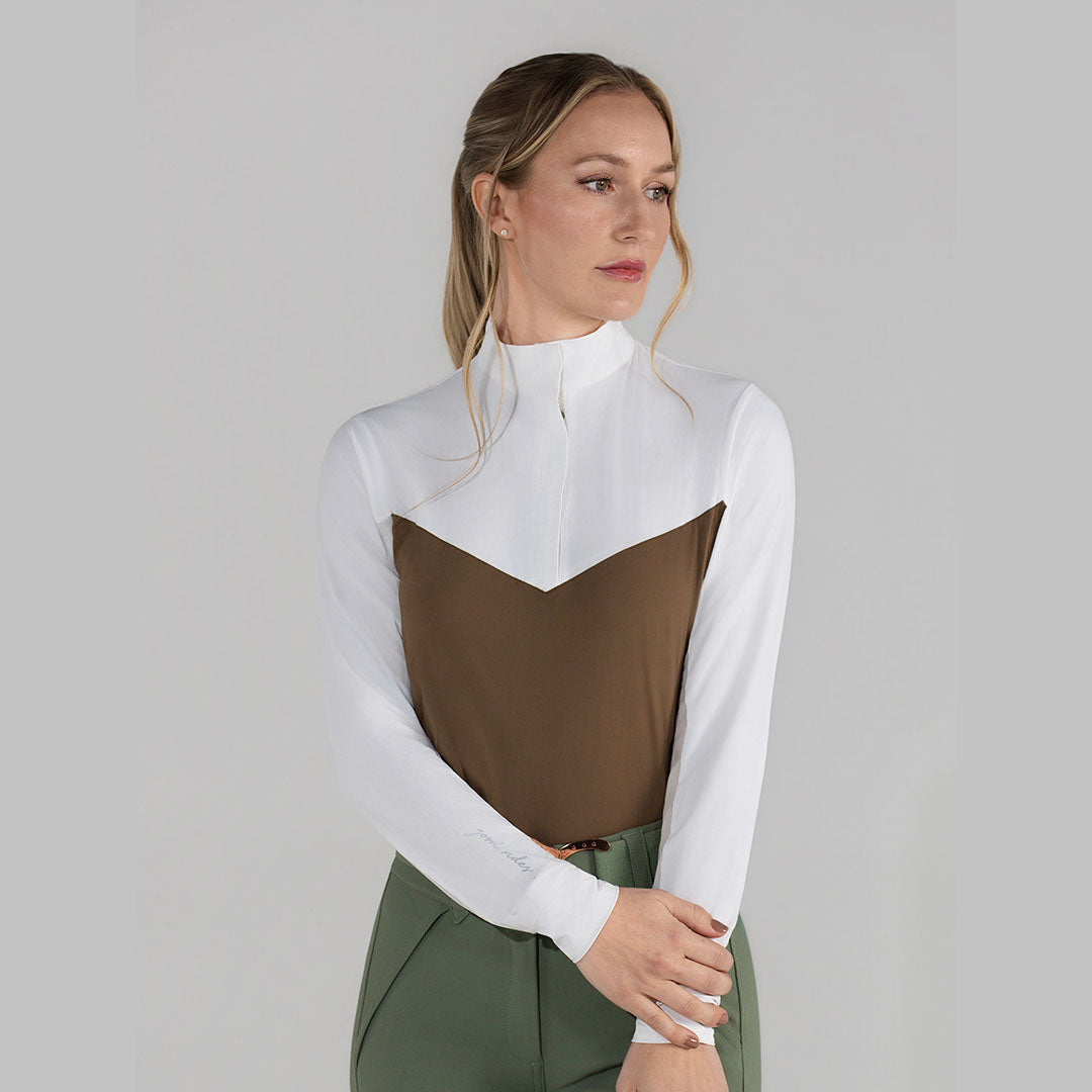 Dapplebay Lady 1/4 Zip LS Show Top-Chestnut