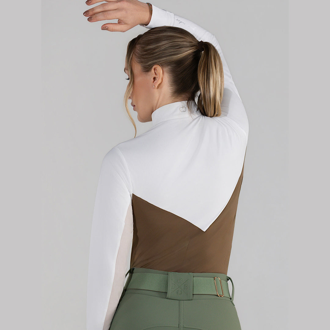 Dapplebay Lady 1/4 Zip LS Show Top-Chestnut