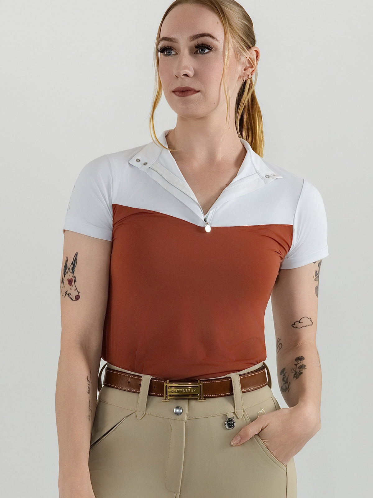 Dapplebay Lady 1/4 Zip SS Show Top-Rust