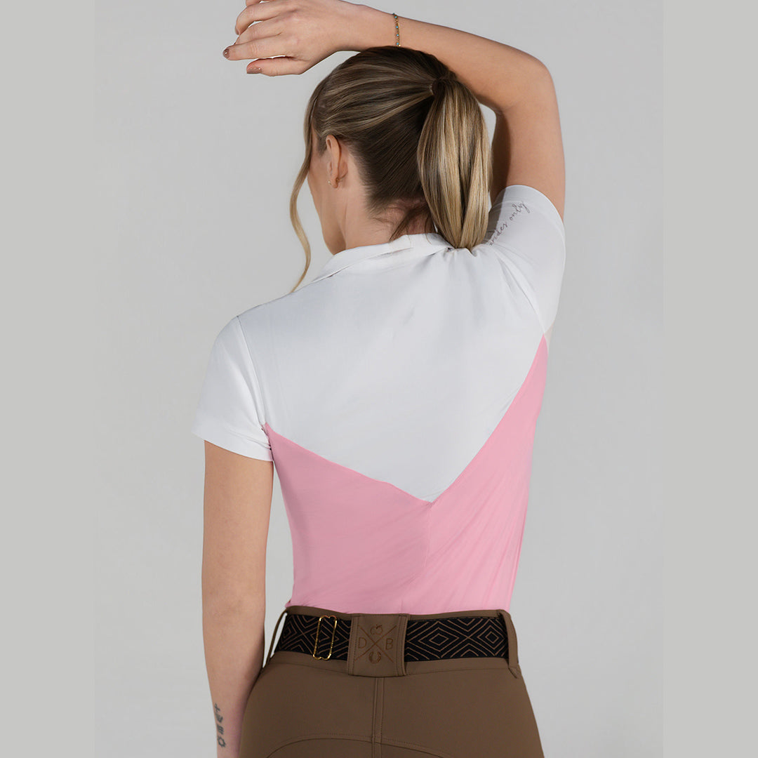Dapplebay Lady 1/4 Zip SS Show Top-Ballet Pink