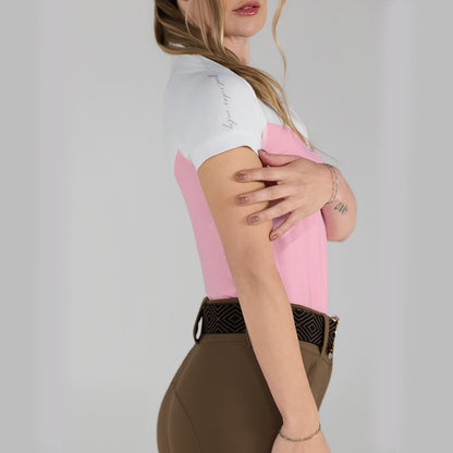 Dapplebay Lady 1/4 Zip SS Show Top-Ballet Pink