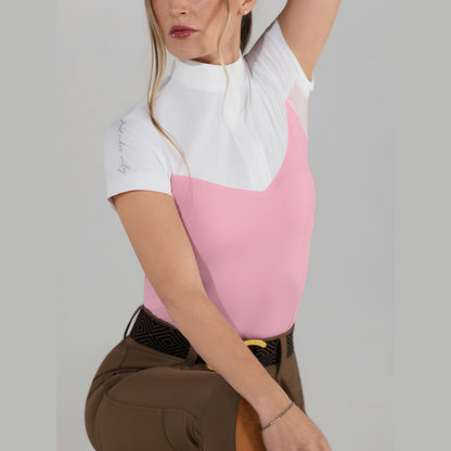 Dapplebay Lady 1/4 Zip SS Show Top-Ballet Pink
