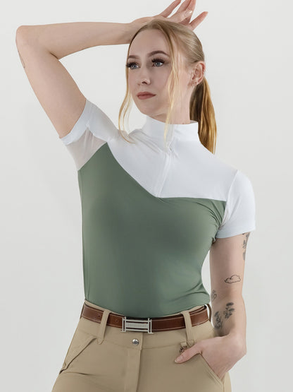 Dapplebay Lady 1/4 Zip SS Show Top-Rosemary
