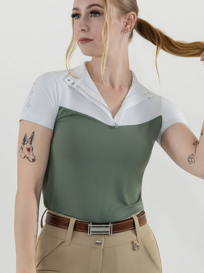 Dapplebay Lady 1/4 Zip SS Show Top-Rosemary