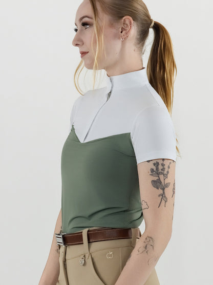 Dapplebay Lady 1/4 Zip SS Show Top-Rosemary