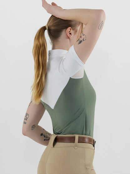 Dapplebay Lady 1/4 Zip SS Show Top-Rosemary