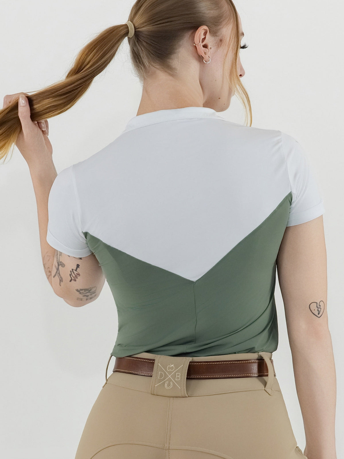 Dapplebay Lady 1/4 Zip SS Show Top-Rosemary