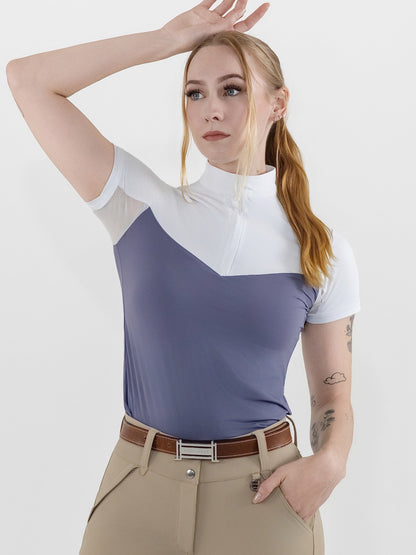 Dapplebay Lady 1/4 Zip SS Show Top-Purple Dusk
