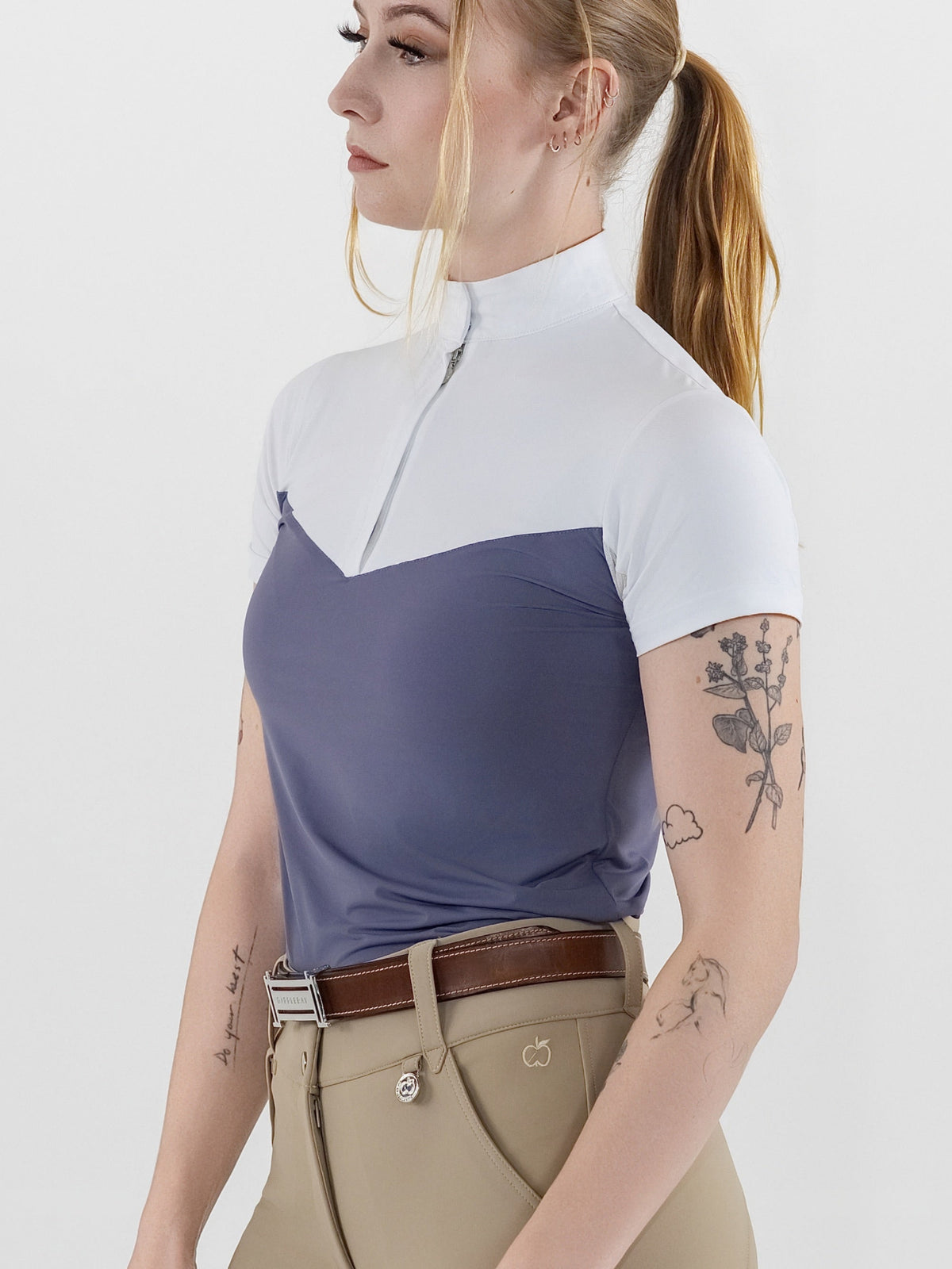 Dapplebay Lady 1/4 Zip SS Show Top-Purple Dusk