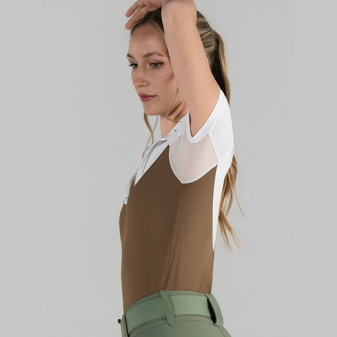 Dapplebay Lady 1/4 Zip SS Show Top-Chestnut