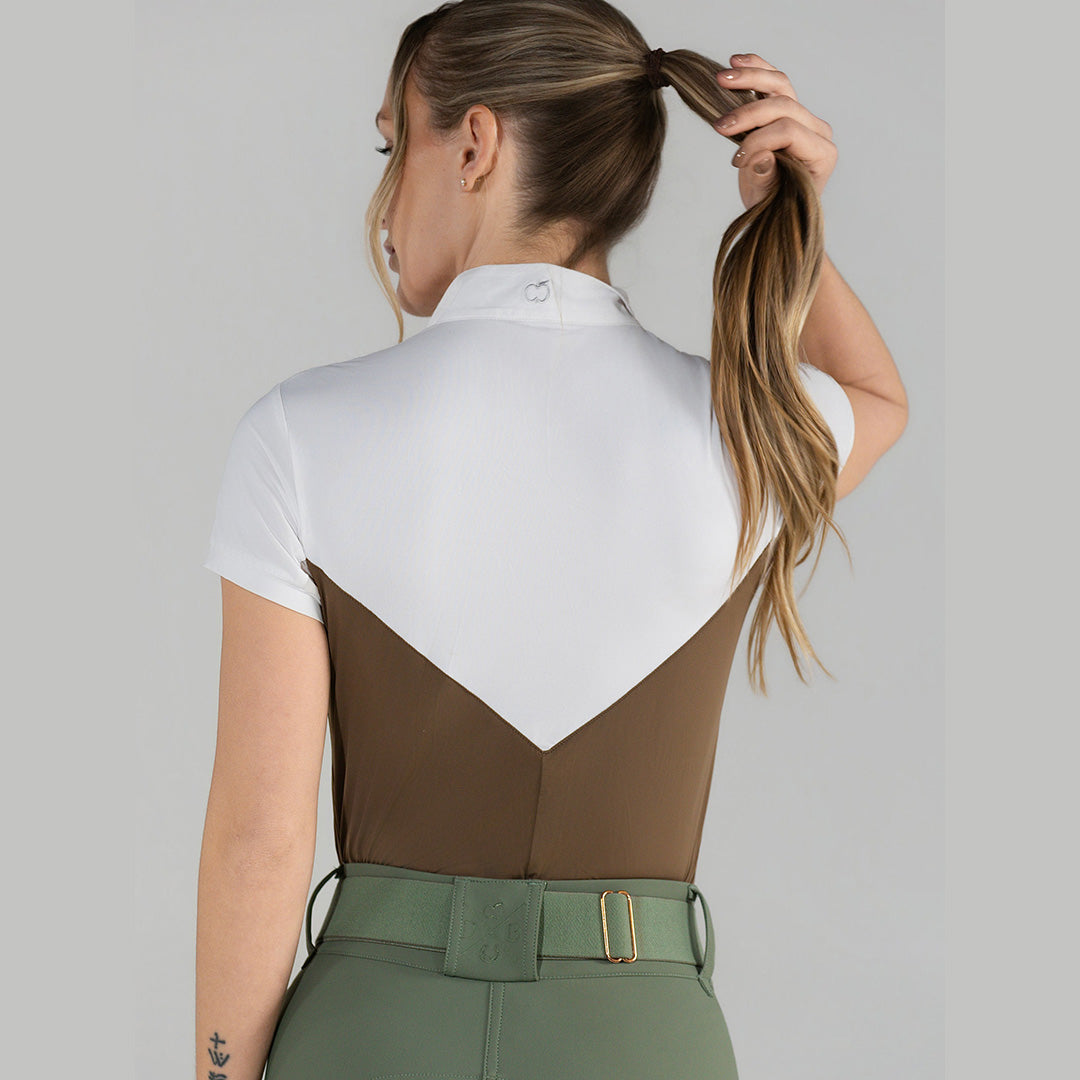 Dapplebay Lady 1/4 Zip SS Show Top-Chestnut