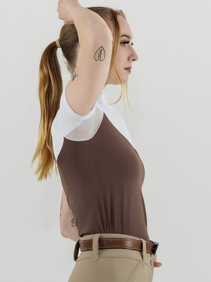 Dapplebay Lady 1/4 Zip SS Show Top-Chocolate
