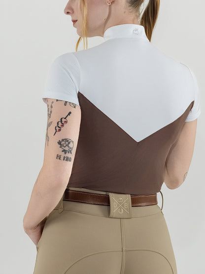 Dapplebay Lady 1/4 Zip SS Show Top-Chocolate