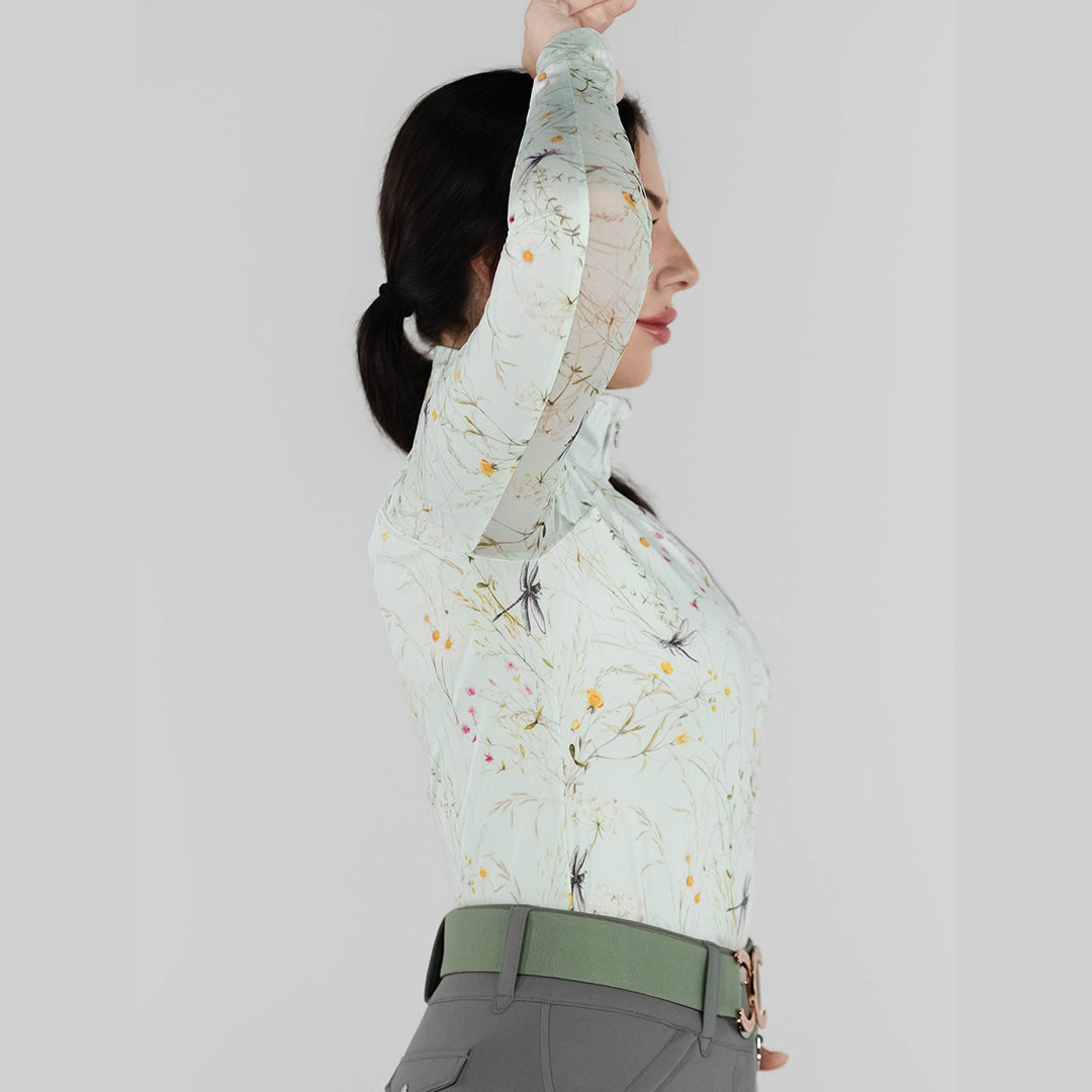 Dapplebay Dragonfly Meadow 1/4 Zip Riding Top - Long Sleeve