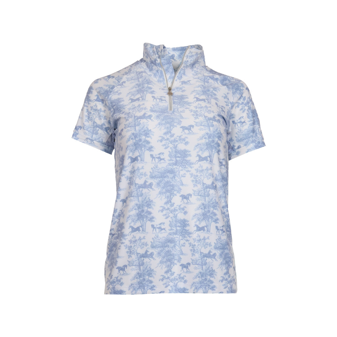 Dapplebay Equestrian Toile 1/4 Zip SS Riding Top-Breeches.com